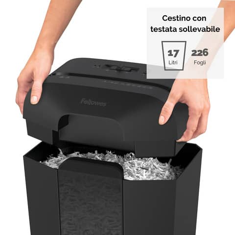 Distruggidocumenti uso personale LX45 - P-4 - 17 L - taglio a frammenti 4x37 mm Fellowes Powershred®nero - 4400501